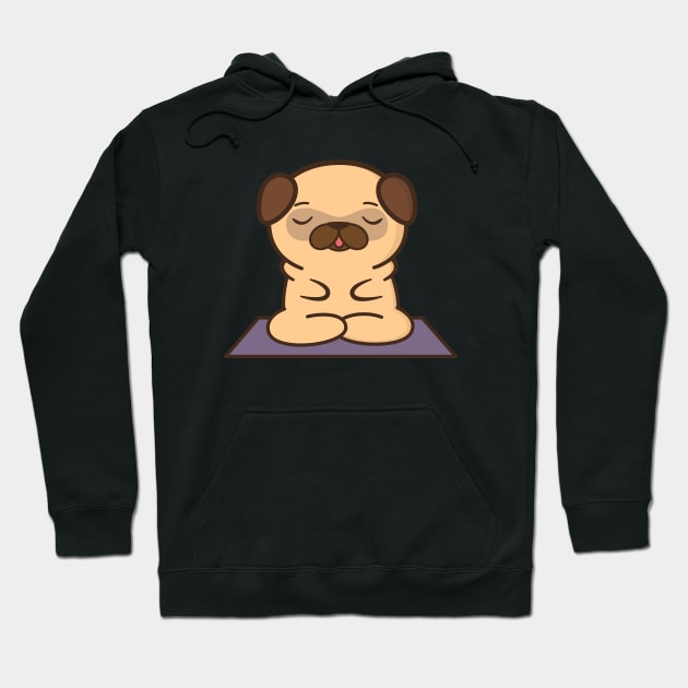 Cute and Kawaii Adorable Yoga Pug Hoodie by happinessinatee